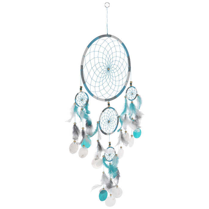 Turquoise & White Capiz Dreamcatcher Hobby Lobby 2188431