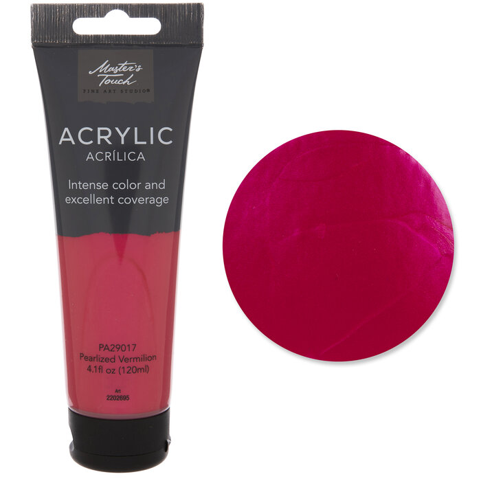 Vermilion Master's Touch Pearlized Acrylic Paint 4.1 Ounce Hobby