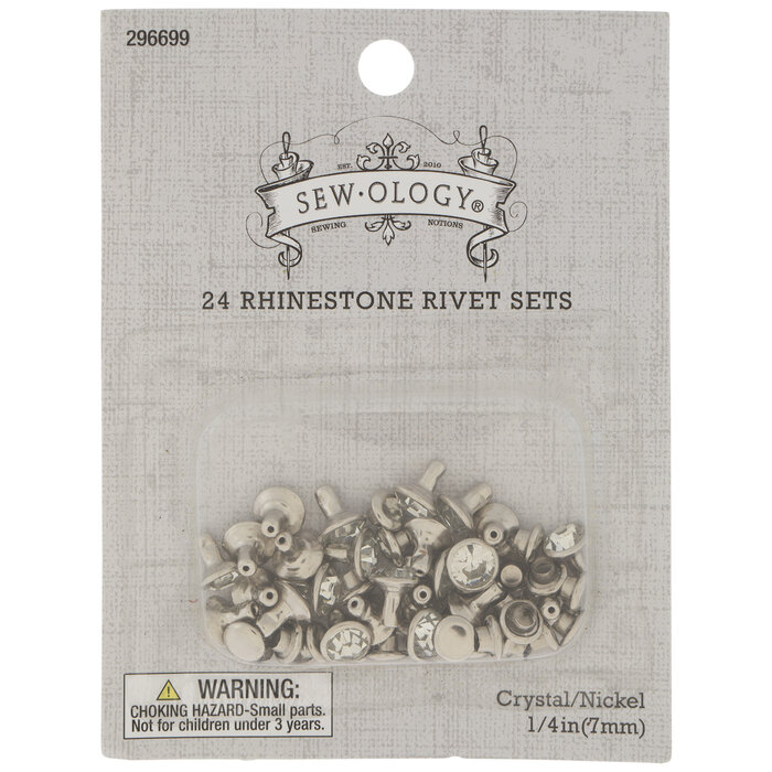 Silver Rhinestone Rivets 1/4" Hobby Lobby 296699