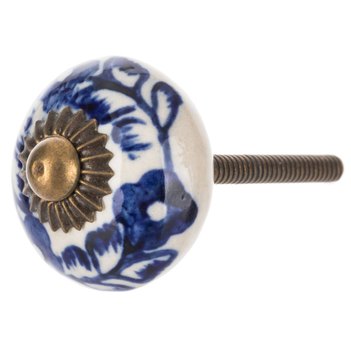Blue & White Floral Round Knob Hobby Lobby 224600