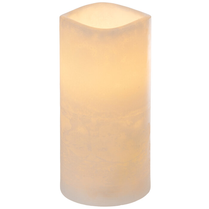 White Layered LED Pillar Candle 3" x 6" Hobby Lobby 2073518