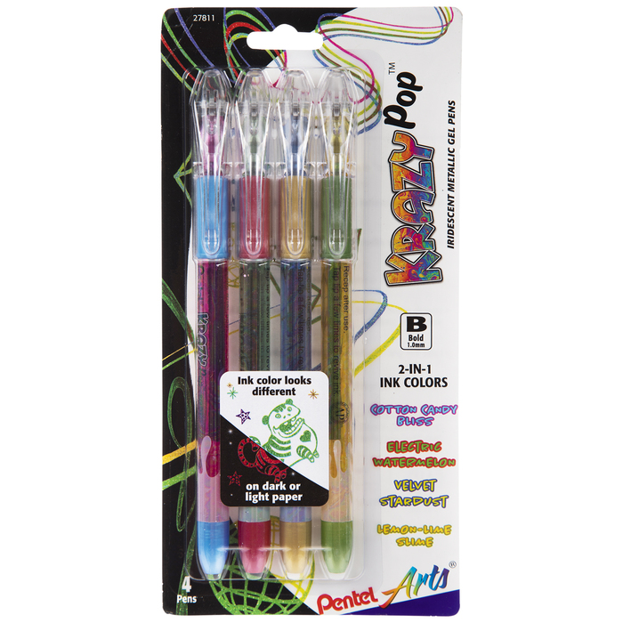 Krazy Pop Iridescent Metallic Gel Pens 4 Piece Set Hobby Lobby 1858455