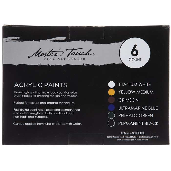 Acrylic Paint 6 Piece Set Hobby Lobby 408724