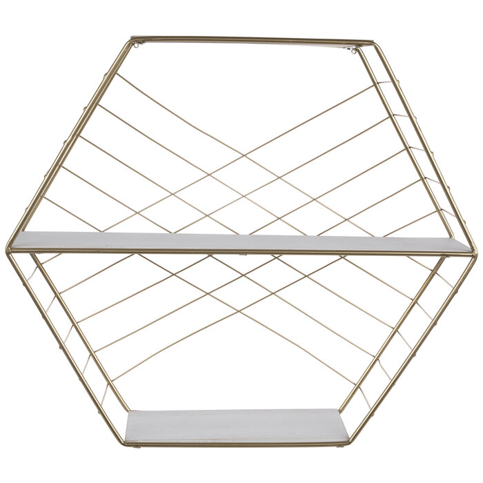 Gold Hexagon ThreeTiered Wood Wall Shelf Hobby Lobby 2070282