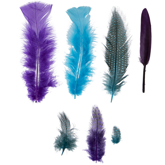 Turquoise & Purple Mix Feathers Hobby Lobby 1086396