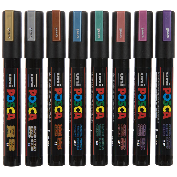 Metallic Uni Posca Paint Markers 8 Piece Set Hobby Lobby 2270296