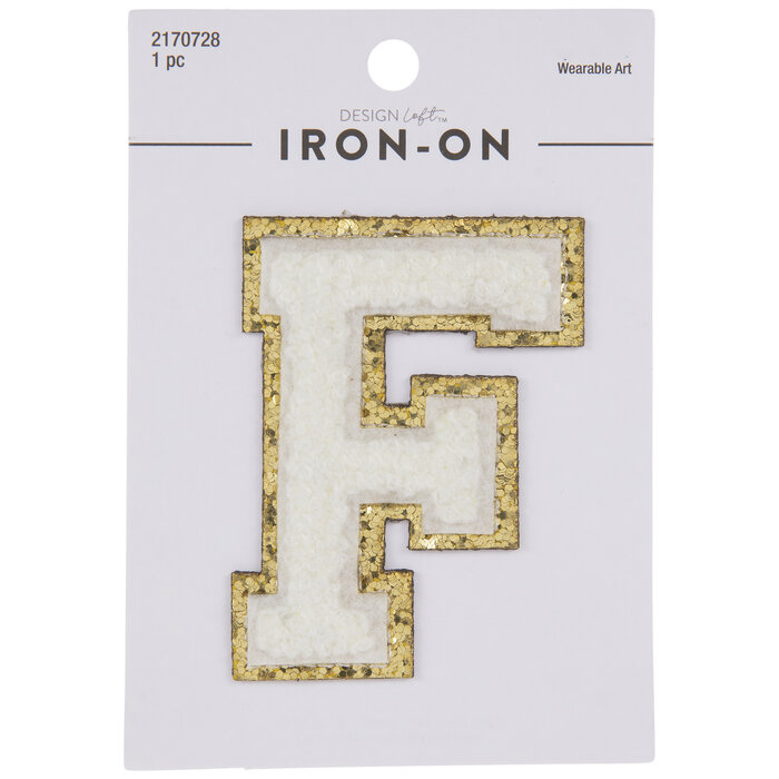 Chenille Letter IronOn Patch F 2 1/2" Hobby Lobby 2170728
