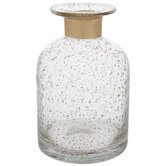 Gold Speckled Vase With Metallic Neck - Small