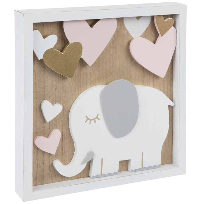 Elephant & Hearts Square Wood Wall Decor Hobby Lobby 1951268