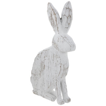 Distressed White Wood Look Bunny