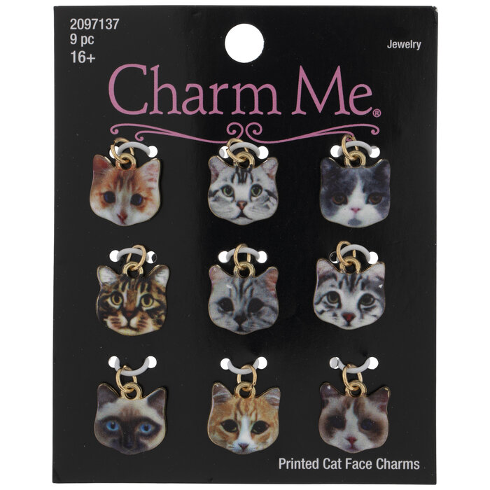 Printed Cat Face Charms Hobby Lobby 2097137