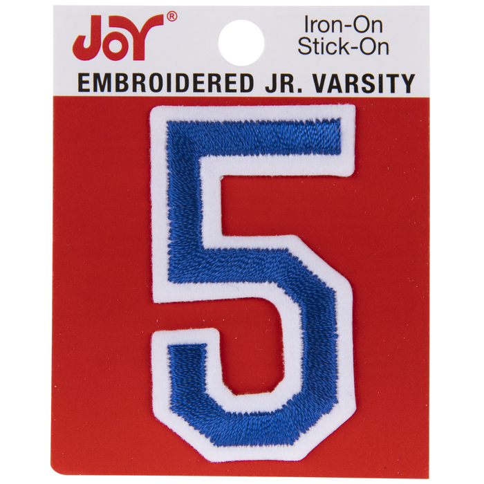 Blue Junior Varsity Number IronOn Applique 5 2" Hobby Lobby 1922772