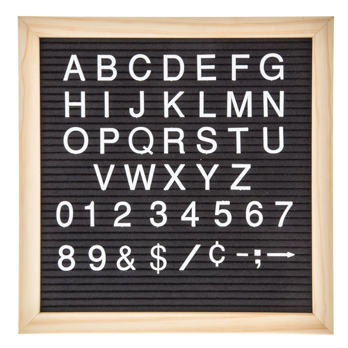 Black Felt Letter Board With White Letters - 11 3/4" x 11 3/4" | Hobby